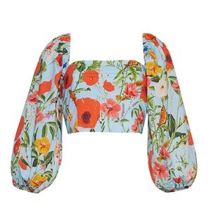 ✨NWT✨ CARA CARA Sagaponack Floral Crop Top in Garden Dew Sz Medium